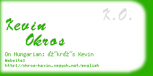 kevin okros business card